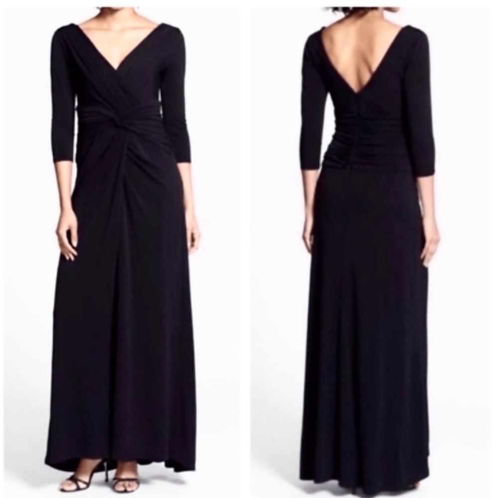 Tadashi Shoji Black Long Sleeve Gown